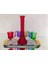 El Işi 6lı Küçük Boy Su-Kahve Yanı Bardağı-6 Renkli Kristal Ayaklı Su Bardağı -(100 Ml)/organik Boyadır. 2