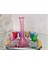El Işi 6lı Küçük Boy Su-Kahve Yanı Bardağı-6 Renkli Kristal Ayaklı Su Bardağı -(100 Ml)/organik Boyadır. 7