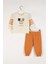 Köpek Desenli Sweatshirt ve Beli Lastikli Pantolon 2'li Alt-Üst Erkek Bebek Takım 1