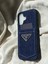 Apple iPhone 16 Prada Tarzı Kot Kumaşlı Silikon Kılıf 2