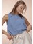 Cedy Denım - Kadın Yazlık Ince Kumaş Salaş Kesim Denim Crop 3