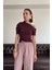 Açık Omuzlu Tasarım Tshirt- Bordo 5