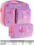 Kids Kız Çocuk Mor Pembe Flamingo Baskılı Üç Bölmeli Thermo Beslenme Çantası ve Kalemlik Seti (L7240+L8240) 2