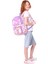 Kız Çocuk Peluş Kedili Ilkokul Okul Sırt Çantası - Pembe Mor - L5241 5