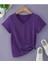 Oversize T-Shirt Baskılı Mor Renk 1