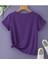 Oversize T-Shirt Baskılı Mor Renk 2