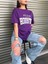 Oversize T-Shirt Houston Baskılı Mor Renk 1