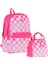 Nature Pembe Dama ve Kalp Desenli Okul Çantası ve Isı Yalıtımlı Beslenme Seti - Kız Çocuk 1