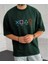 Oversize T-Shirt Game Baskılı Yeşil Renk 1