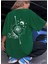 Oversize T-Shirt Sırt Baskılı Yeşil Renk 1