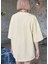 Oversize T-Shirt Majestıc Baskılı Bej Renk 2