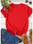 Oversize T-Shirt Baskılı Kırmızı Renk 2