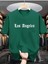 Oversize T-Shirt Angeles Baskılı Yeşil Renk 1