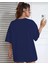 Oversize T-Shirt Broklıyn Baskılı Lacivert Renk 2
