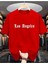 Oversize T-Shirt Angeles Baskılı Kırmızı Renk 1
