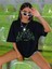 Oversize T-Shirt Angel Baskılı Siyah Renk 1