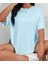 Oversize T-Shirt Baskılı Bebe Mavi Renk 1