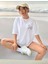 Oversize T-Shirt Baskılı Beyaz Renk 2