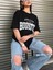 Oversize T-Shirt Houston Baskılı Siyah Renk 1