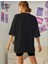 Oversize T-Shirt Houston Baskılı Siyah Renk 2