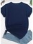 Oversize T-Shirt Kedi Baskılı Lacivert Renk 2