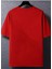 Oversize T-Shirt Dikey Baskılı Kırmızı Renk 2