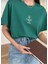 Oversize T-Shirt Baskılı Yeşil Renk 2