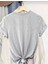 Oversize T-Shirt Broklıyn Baskılı Gri Renk 2