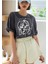 Oversize T-Shirt Baskılı Füme Renk 1