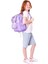 Kids Kız Çocuk Armalı Hobi Desenli Ilkokul Okul Sırt Çantası (Dört Bölmeli) - Mor - L5238 5