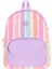 Rainbow Kız Çocuk Üç Bölmeli Ilkokul ve Ortaokul Çantası - Mor Çok Renkli Çizgili - K1801 2