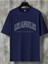 Oversize T-Shirt Baskılı Lacivert Renk 1
