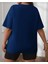 Oversize T-Shirt Baskılı Saks Mavi Renk 2