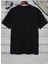 Oversize T-Shirt Dikey Baskılı Siyah Renk 2