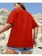 Oversize T-Shirt Baskılı Kırmızı Renk 2