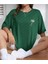 Oversize T-Shirt Baskılı Yeşil Renk 1