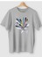 Oversize T-Shirt Tüy Baskılı Gri Renk 1