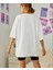 Oversize T-Shirt Ayı Baskılı Beyaz Renk 2
