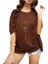 Oversize T-Shirt Terazi Baskılı Kahverengi Renk 1