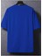 Oversize T-Shirt Dikey Baskılı Mavi Renk 2