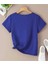 Oversize T-Shirt Baskılı Mavi Renk 2