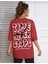 Oversize T-Shirt Time Baskılı Kırmızı Renk 1