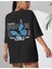 Oversize T-Shirt Baskılı Siyah Renk 1