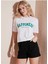 Oversize T-Shirt Baskılı Beyaz Renk 1
