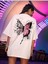 Oversize T-Shirt Beyaz Baskılı Beyaz Renk 2