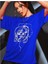 Oversize T-Shirt Baskılı Mavi Renk 1