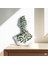 Doğal Yosunlu 3D Baskı Büst Heykel | Geometrik Detaylı Biophilic Sanat | Bakım Gerektirmeyen Modern Dekor (22X24 Cm) 9