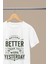 Better Yesterday Baskılı Standart Kalıp Bisiklet Yaka Pamuklu Kadın Tshırt 4