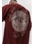 Erkek Eyes Baskılı Yıkamalı Oversize T-Shirt Bordo 5