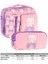 Kids Kız Çocuk Somon Mor Kedi Desenli Üç Bölmeli Thermo Beslenme Çantası ve Kalemlik Seti (L7241+L8241) 2